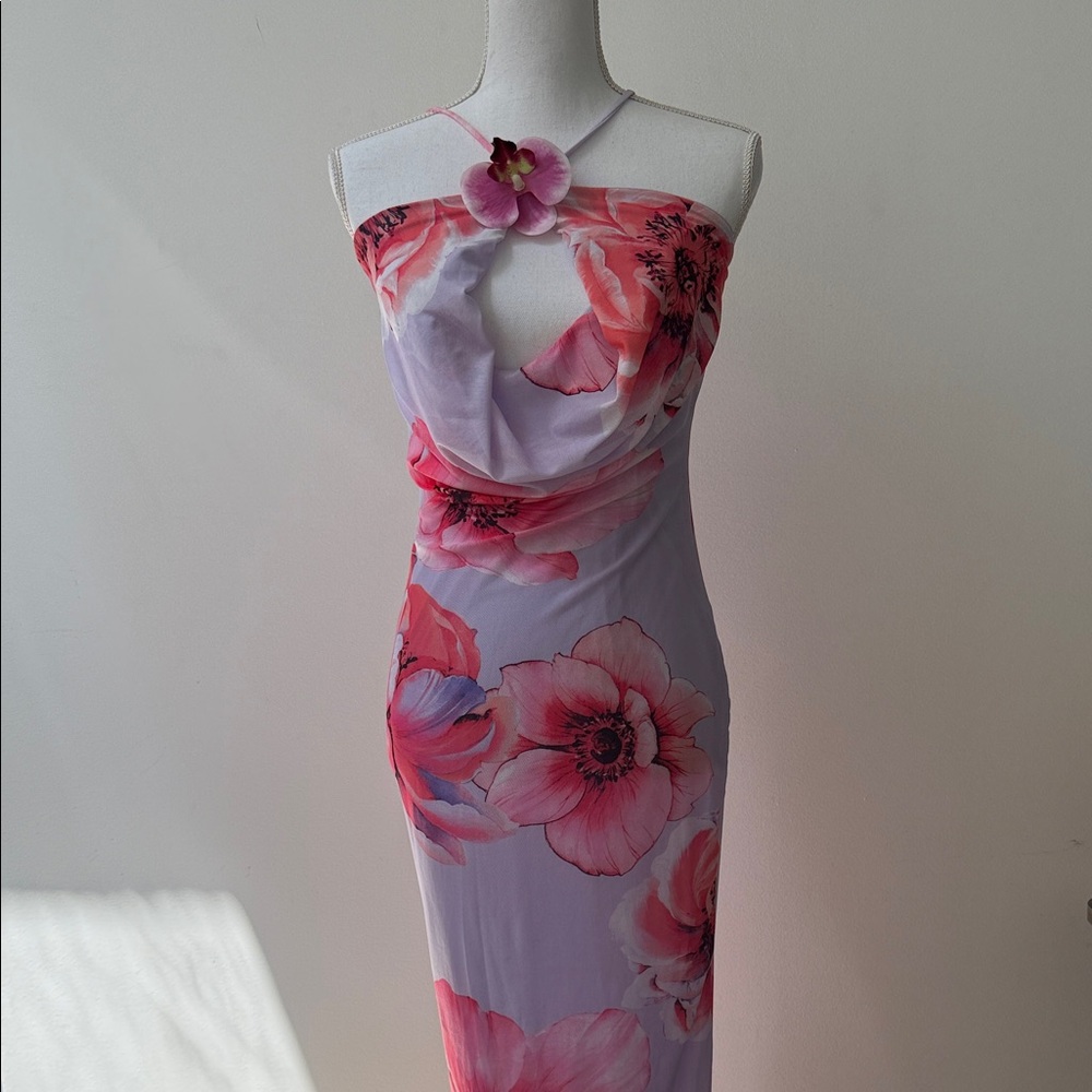 Fashion Nova Abigail Floral Maxi Dress Lavendar